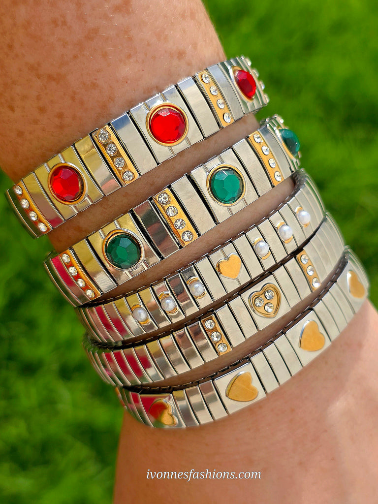 Stainless steel stretch links bracelets
