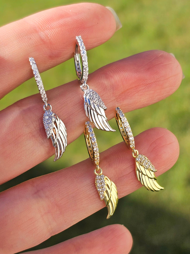 .925 Sterling silver ángel wing earrings