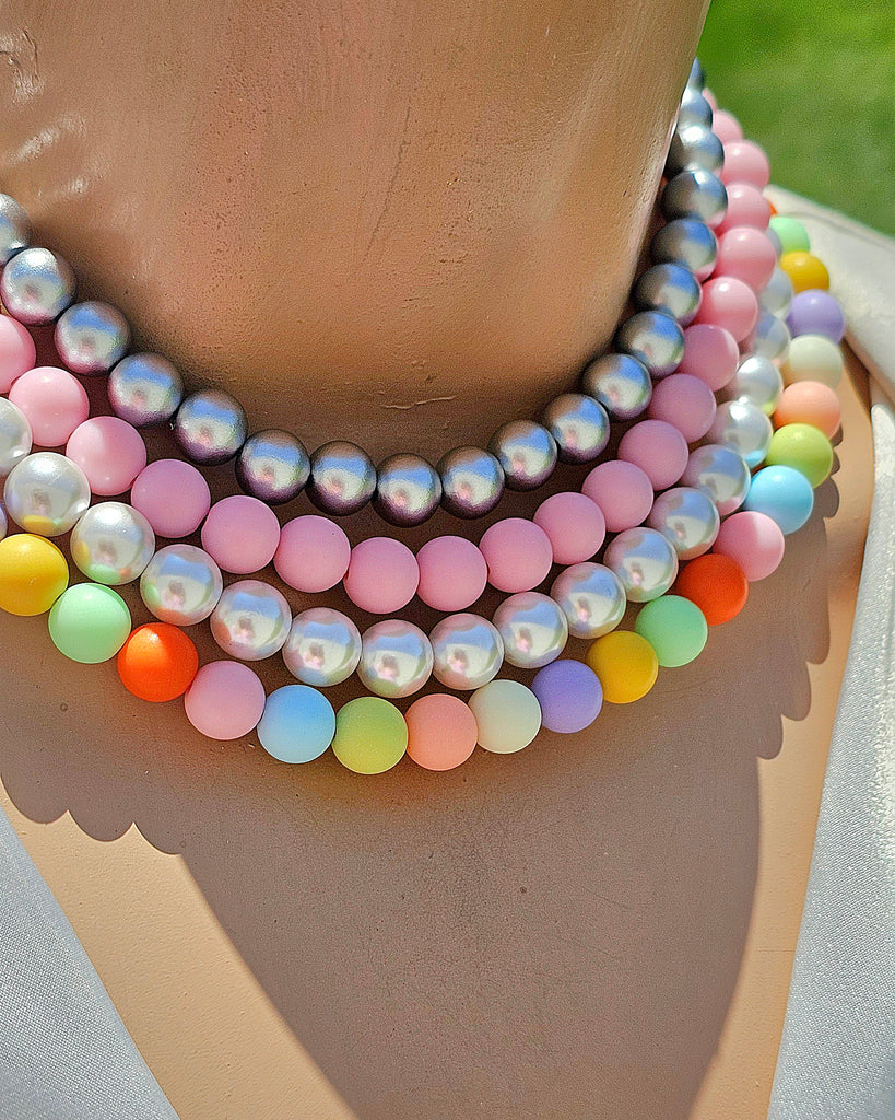 18k gold plated beads and pearls necklaces