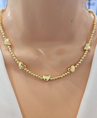 18k gold plated hearts necklace