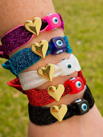 18k gold plated evil eye elastic bracelets