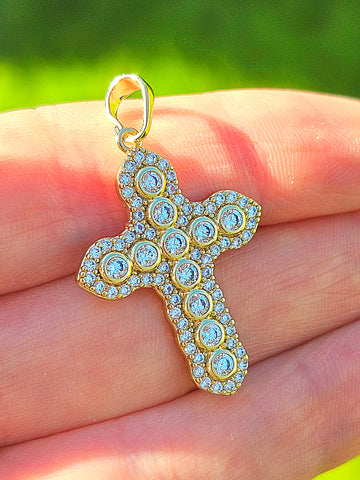 18k gold plated cross necklace