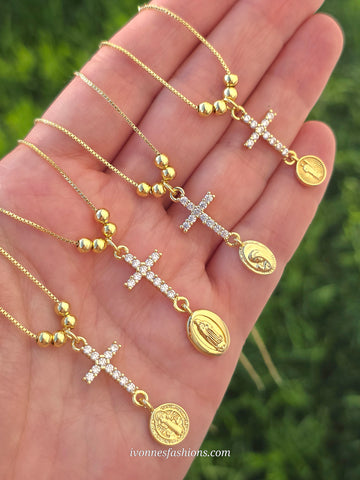 18k gold plated religious adjustable necklaces