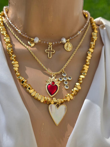 18k gold plated religious and sacred heart necklaces