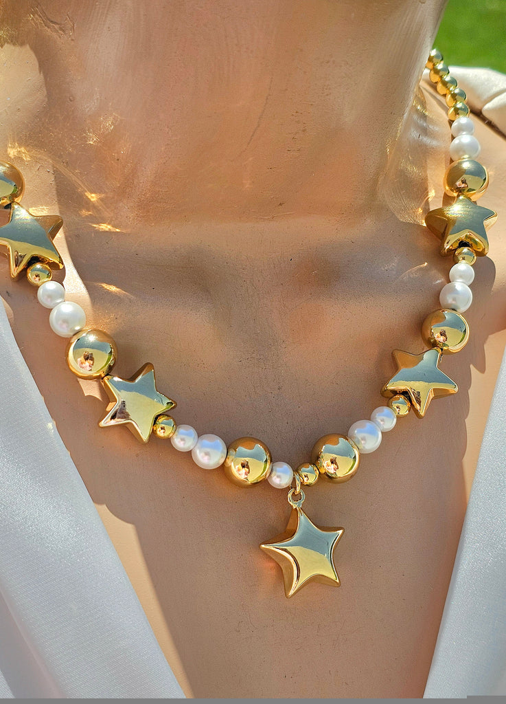 18k gold plated stars necklaces