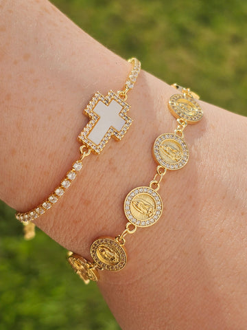 18k gold plated religious bracelets
