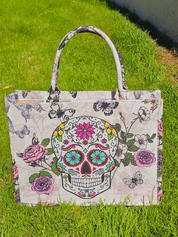 Fashion skull handbag with zipper