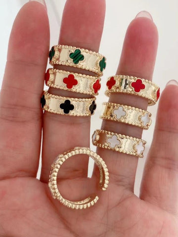 18k gold plated clover rings.