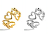 18k gold plated hearts rings