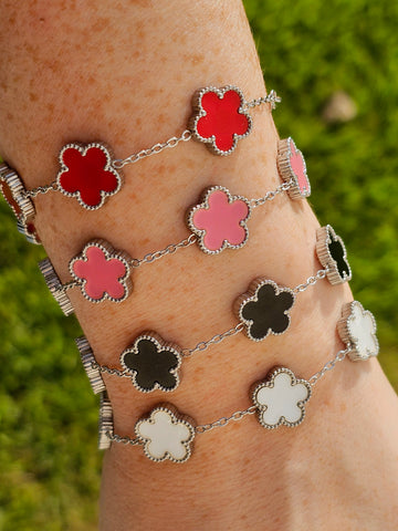 Stainless steel flowers bracelets