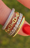 18k gold plated attached 4 pcs rings(size 8)
