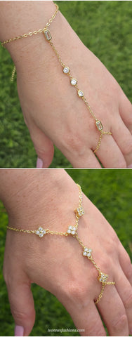 18k gold plated CZ slave bracelet