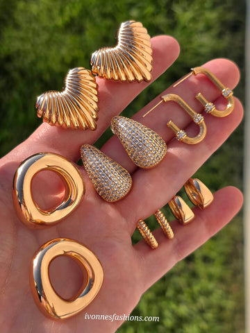 18k gold plated CZ rose gold earrings