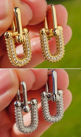 18k gold plated CZ inspired hoop earrings