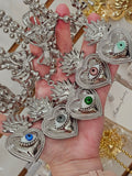 18k gold plated sacred heart and evil eye necklaces