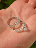 .925 sterling silver baguette CZ bridal Set rings