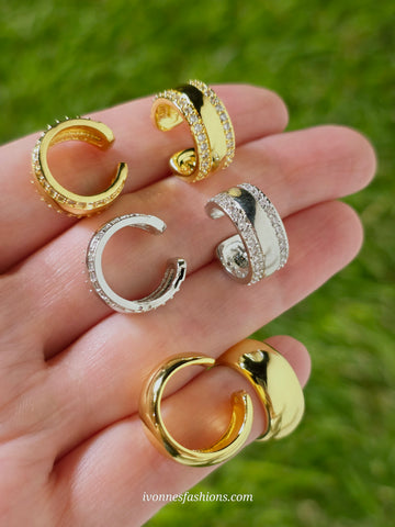 18k gold plated cuff earrings