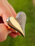 18k gold plated CZ & heart ring