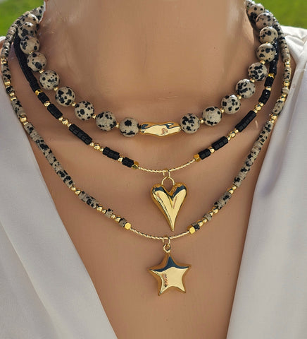 18k gold plated minimalist, heart and star necklaces