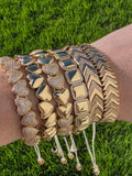 18k gold plated hearts, arrow and square bracelets