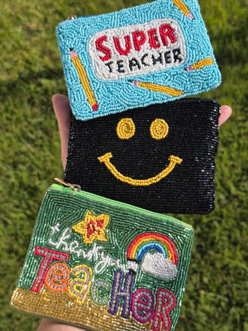 Fashion seed beads coin purse