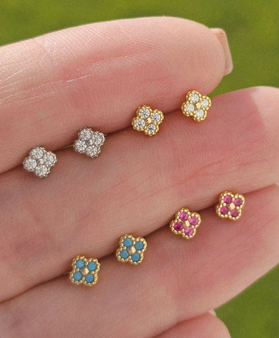 .925 sterling silver clover earrings