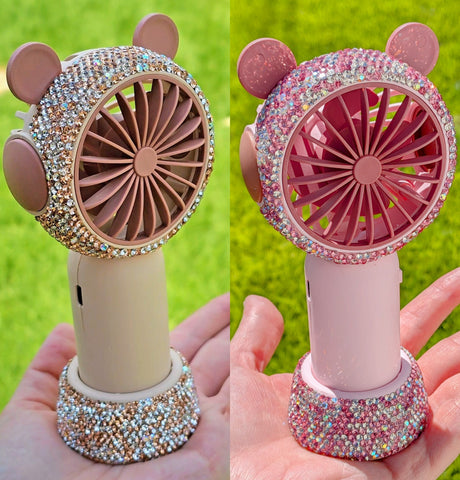 Fashion CZ Handled fan