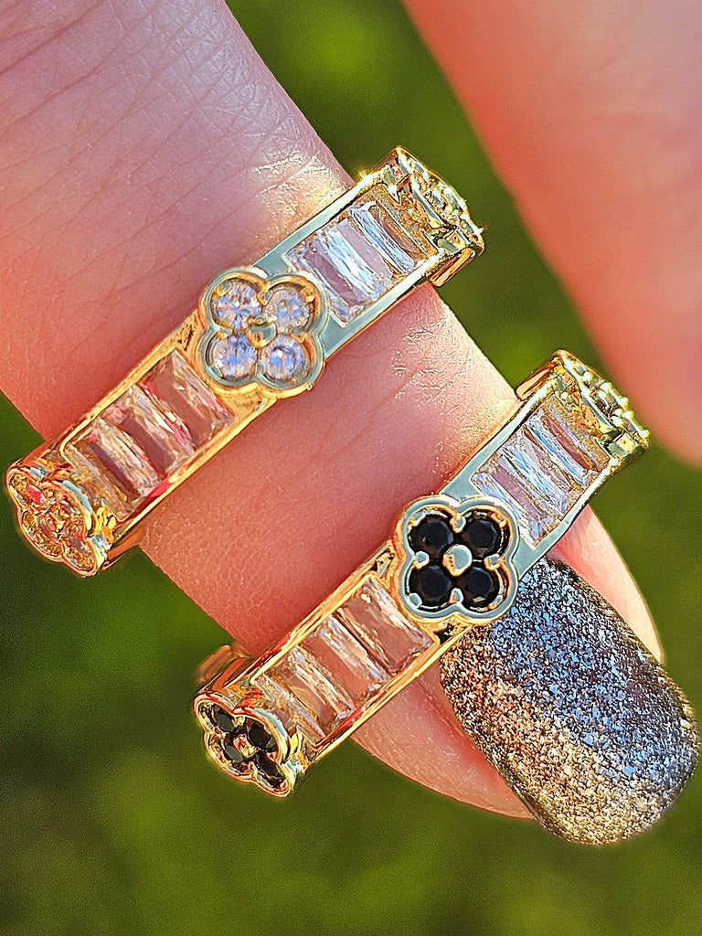 18k gold plated flowers rings