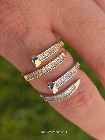 .925 sterling silver nail rings