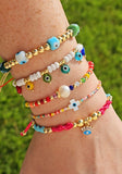 18k gold plated multicolor evil eyes bracelets