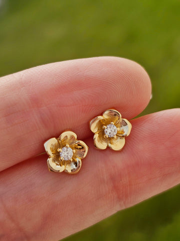 .925 sterling silver flower earrings