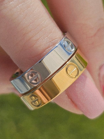 Stainless steel inspired rings