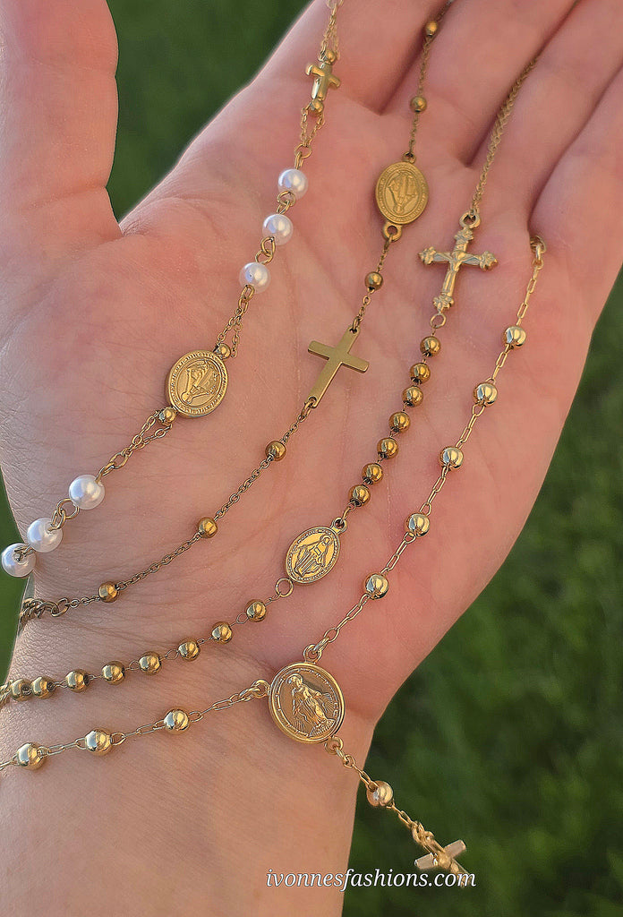 Stainless steel rosary bracelets