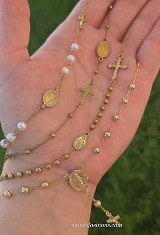 Stainless steel rosary bracelets