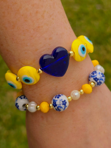 18k gold plated evil eye bracelets