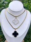 18k gold plated clover necklace