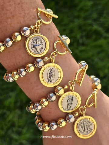 18k gold plated religious bracelets