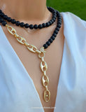 18k gold plated 36in long natural stones necklaces