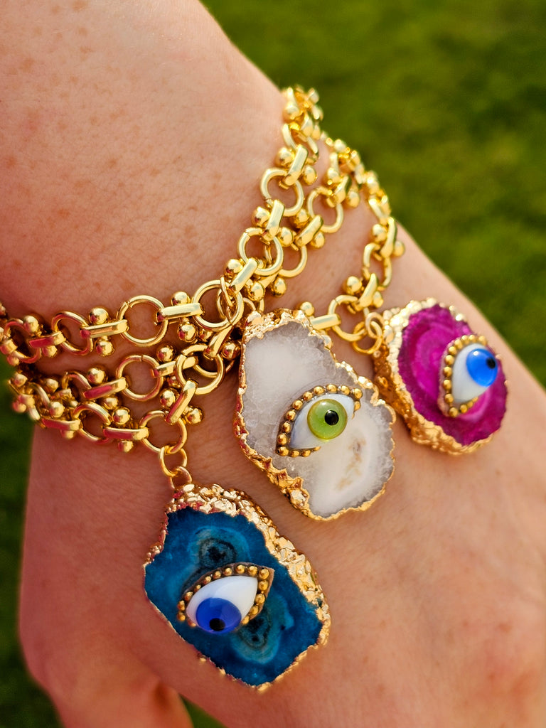 18k gold plated evil eye bracelets