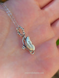 .925 Sterling silver blue butterfly and bow necklace