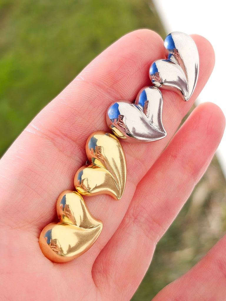 18k gold plated heart stud earrings