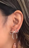 .925 Sterling silver handmade bow earrings