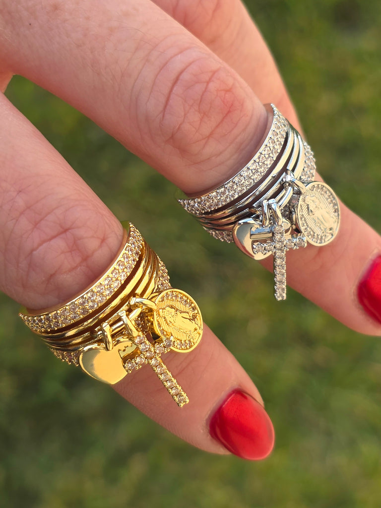 18k gold plated religious ring