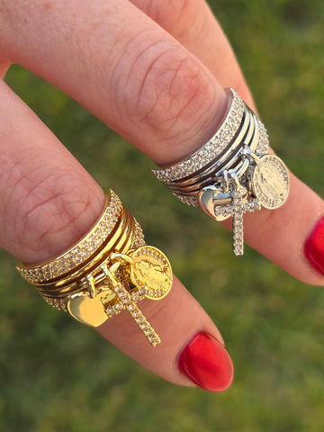 18k gold plated religious ring