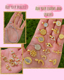 18k gold plated personalized bracelet and charms