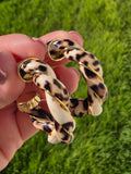 18k gold plated animal print hoop earrings