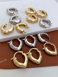 18k gold plated CZ heart hoop earrings