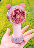 Fashion CZ Handled fan