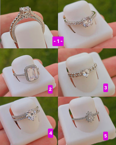 .925 Sterling silver solitaire CZ rings