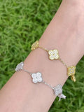 18k gold plated CZ clover bracelets